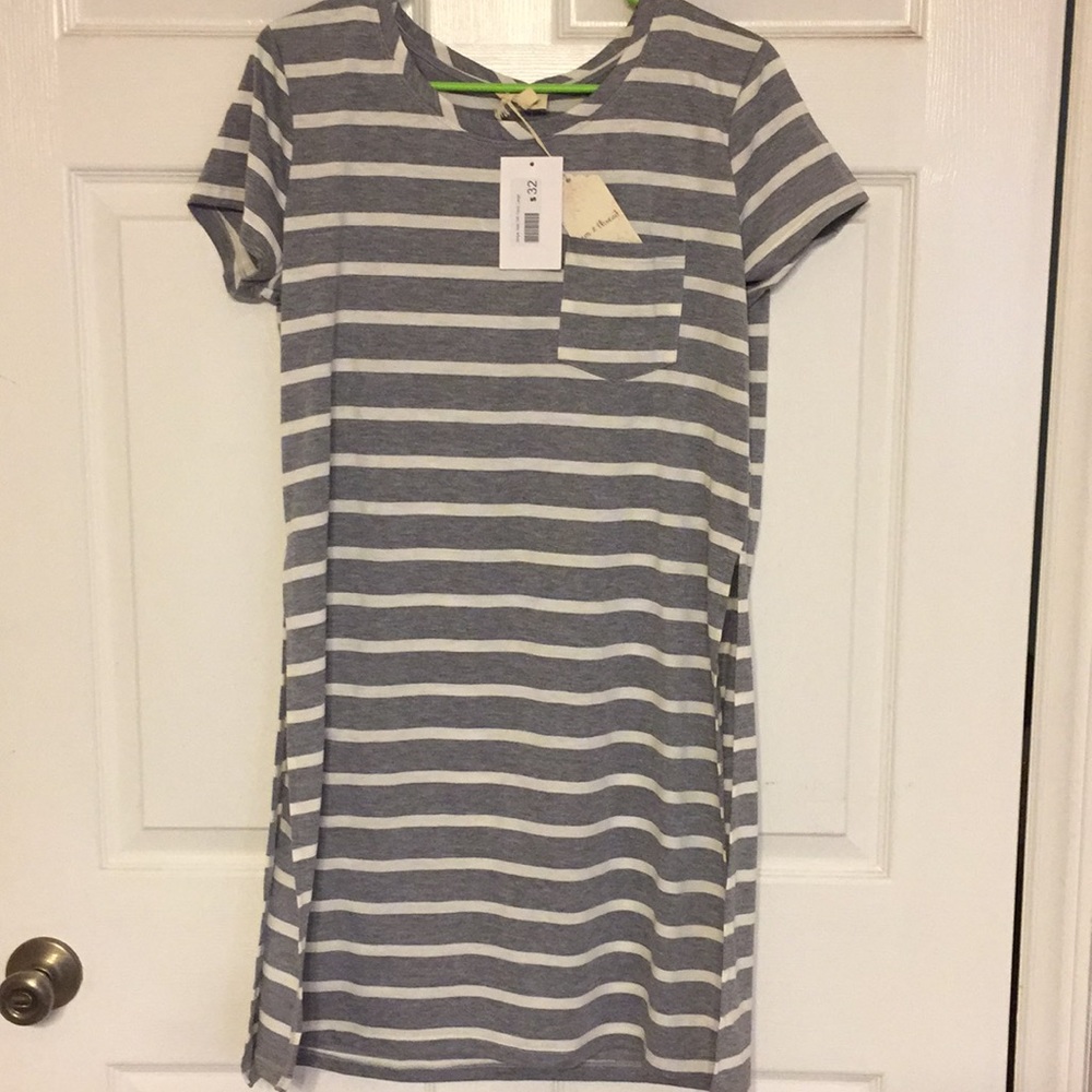 Stripe side slit tunic